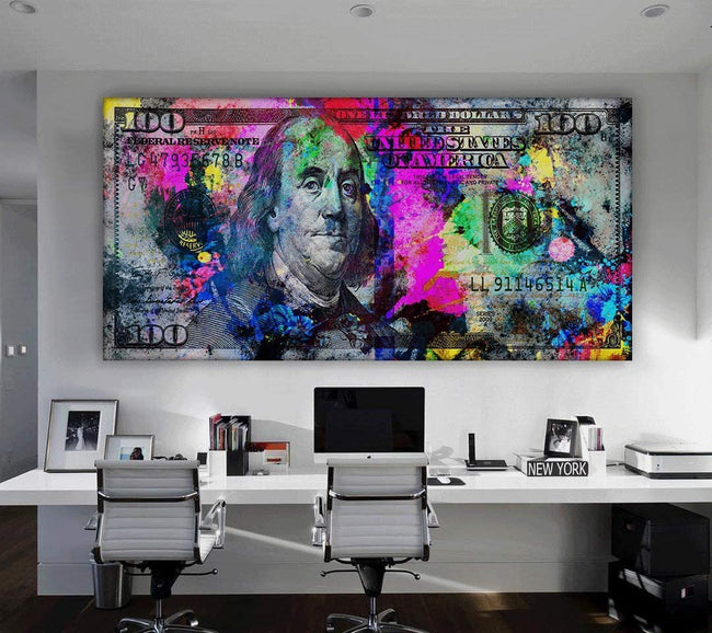 100 Bill Cash Benjamin Franklin Dollar Print Art