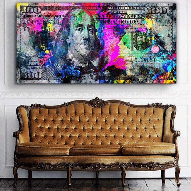 100 Bill Cash Benjamin Franklin Dollar Print Art