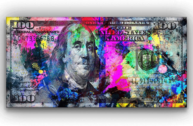 100 Bill Cash Benjamin Franklin Dollar Print Art