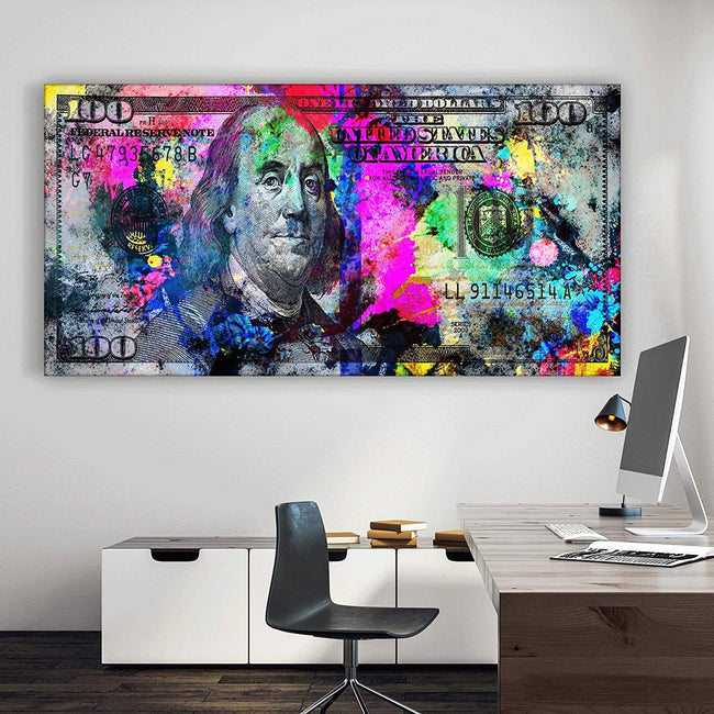 100 Bill Cash Benjamin Franklin Dollar Print Art