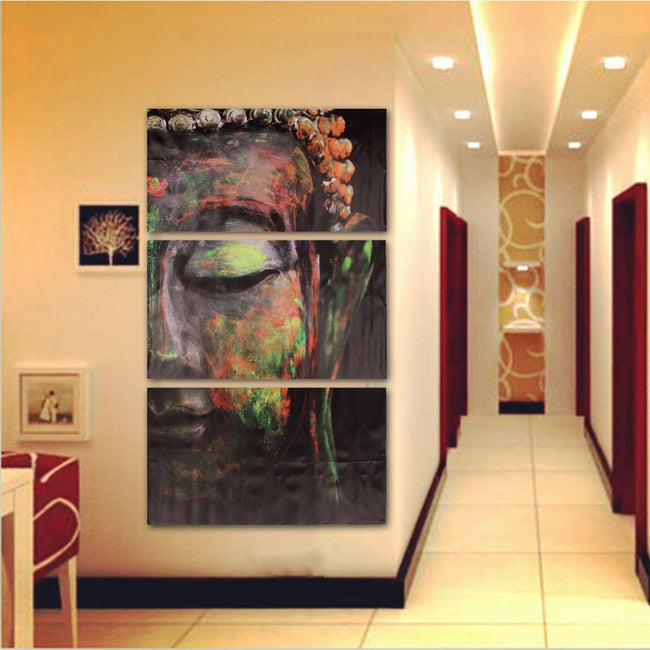 Triptych Buddha Canvas
