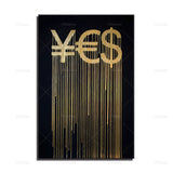 Golden RMB Euro And Dollar Money Symbol